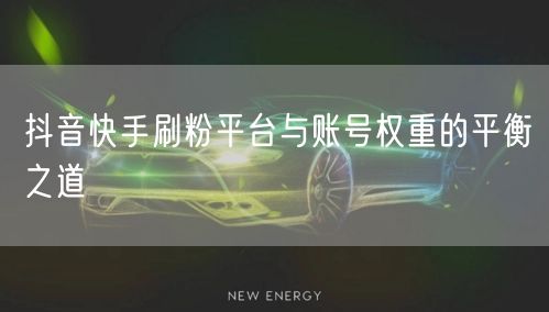 抖音快手刷粉平台与账号权重的平衡之道