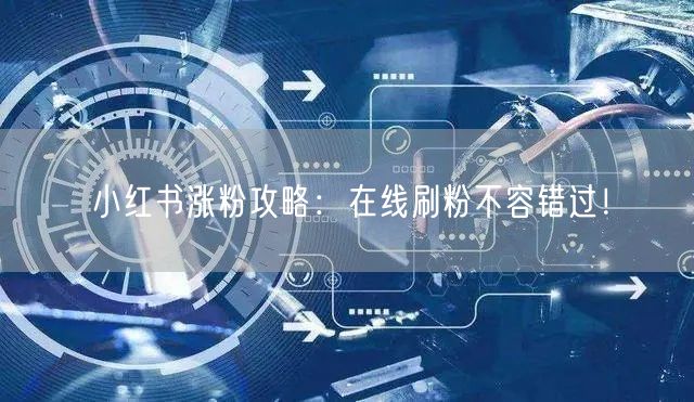小红书涨粉攻略：在线刷粉不容错过！