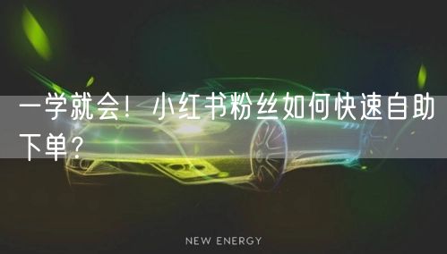 一学就会!小红书粉丝如何快速自助下单?