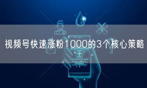 视频号快速涨粉1000的3个核心策略