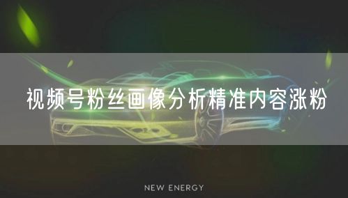 视频号粉丝画像分析精准内容涨粉